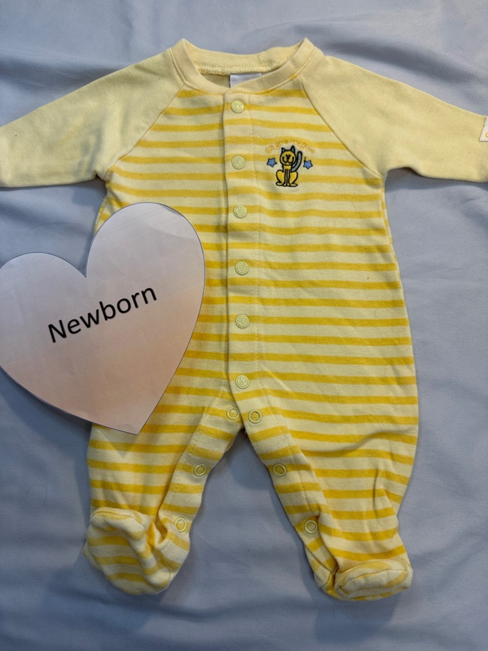 Gagou Tagou - Yellow Striped Baby Onesie Sleeper